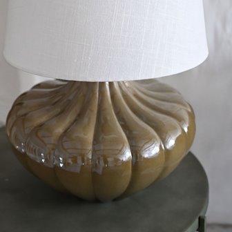 Lampa stołowa ceramiczna retro oliwkowa Harmony
